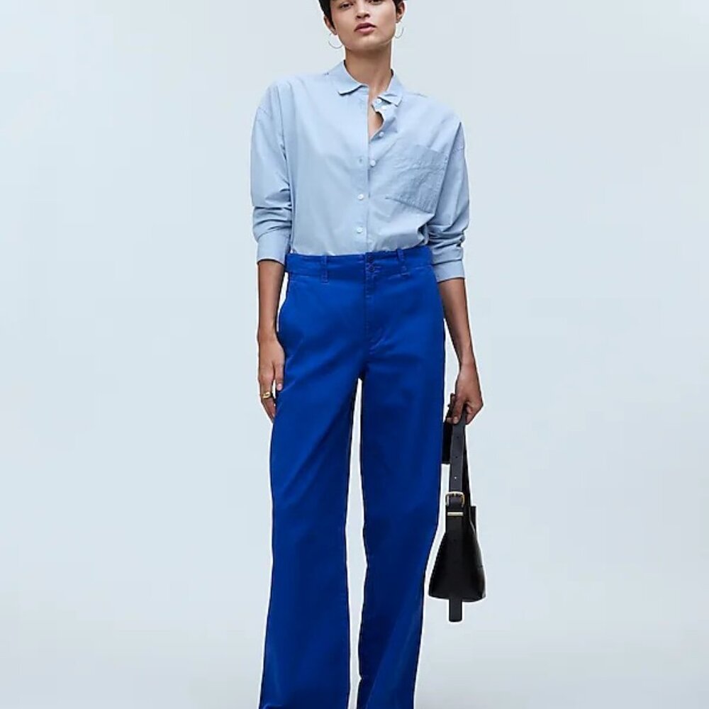 NWT Madewell Button-Tab Wide-Legs Pants